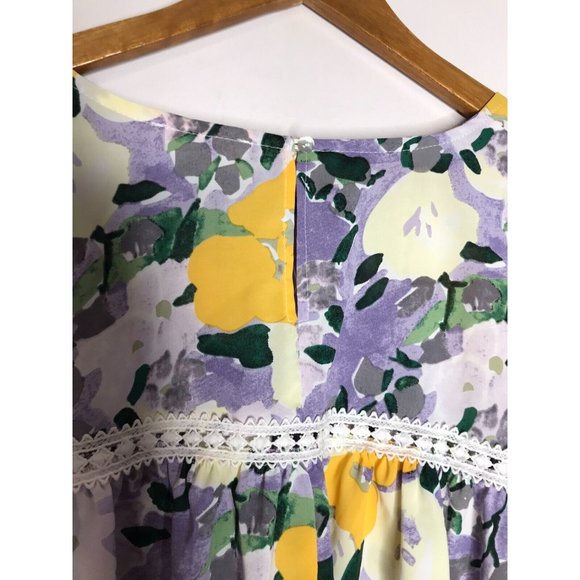 Entro Women's 2X Plus Size Beautiful Long Sleeve Abstract Floral Blouse - Picture 11 of 11